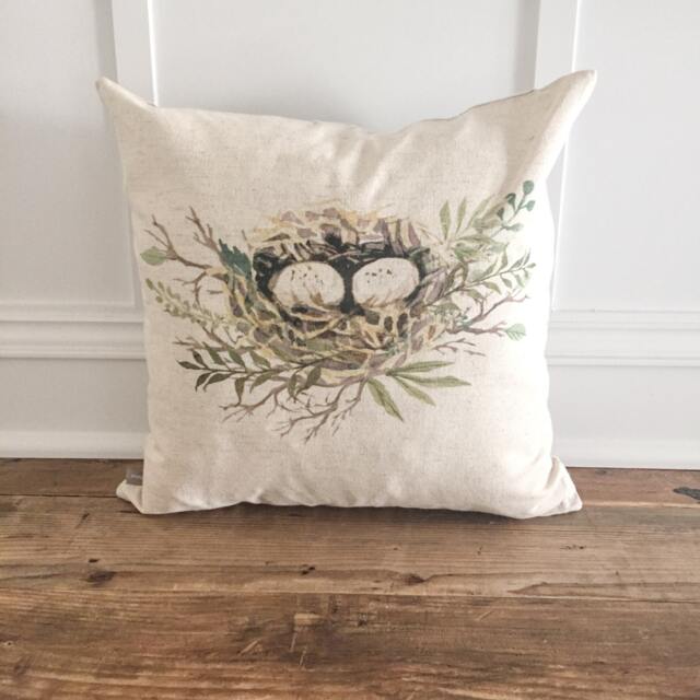 Watercolor Nest Pillow Cover - image 1