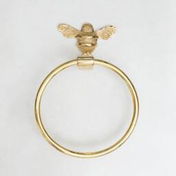 Brass Bee Toilet Roll Holder - Solid Bathroom Decor - thumbnail 4
