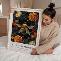 William Morris Print, Art, Exhibition Poster, Bee Gifts, Honey Bee, Wall Nature Animal Prints - thumbnail 2