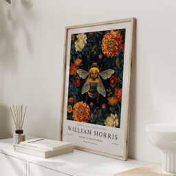 William Morris Print, Art, Exhibition Poster, Bee Gifts, Honey Bee, Wall Nature Animal Prints - thumbnail 3