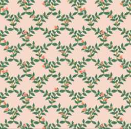 Rifle Paper Co. Floral Mini Crib Sheet Pink Roses Trellis - Ready Ship - thumbnail 1