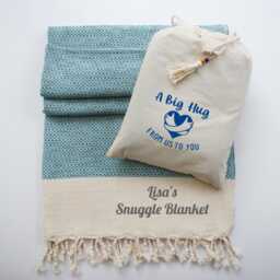 Cotton Throw Blanket - Handwoven Sofathrow 2nd Anniversary Gift Mother's Day Nanny For Christmas - thumbnail 1