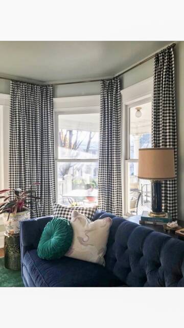 Plaid Pleated Curtain Drapes Buffalo Check Window Treatments - image 1