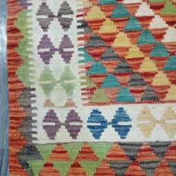 Classic Rug, Handmade Artisan Afghan Turkish Scandinavian Navajo Bohemian Wool Flatweave Multicolour Kilim Rug 161x103 cm - thumbnail 4