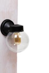 Mini Clear Glass Globe Wall Sconce Light - thumbnail 2