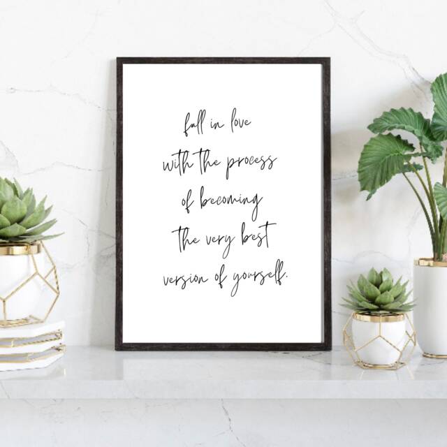 Inspirational Wall Art, Be Yourself, Office Decor For Her, Dorm For Self Care Print, Text Quote, Bedroom Gift Her - image 1