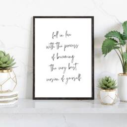 Inspirational Wall Art, Be Yourself, Office Decor For Her, Dorm For Self Care Print, Text Quote, Bedroom Gift Her - thumbnail 1
