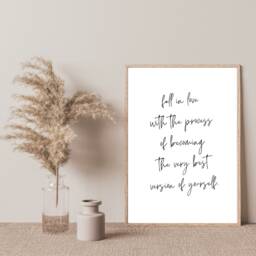 Inspirational Wall Art, Be Yourself, Office Decor For Her, Dorm For Self Care Print, Text Quote, Bedroom Gift Her - thumbnail 3