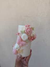 Pillar Candle With Handmade Floral Details, Limited Edition - thumbnail 1