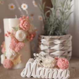 Pillar Candle With Handmade Floral Details, Limited Edition - thumbnail 3