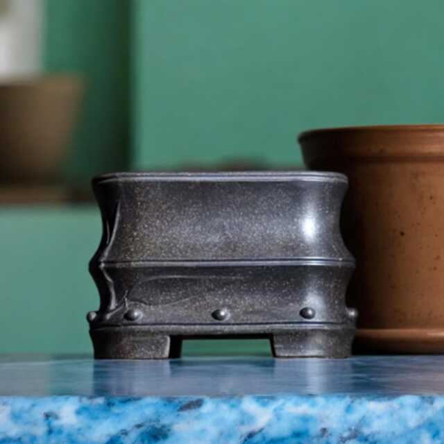 Handmade Bamboo & Ceramic Bonsai Pot - image 1