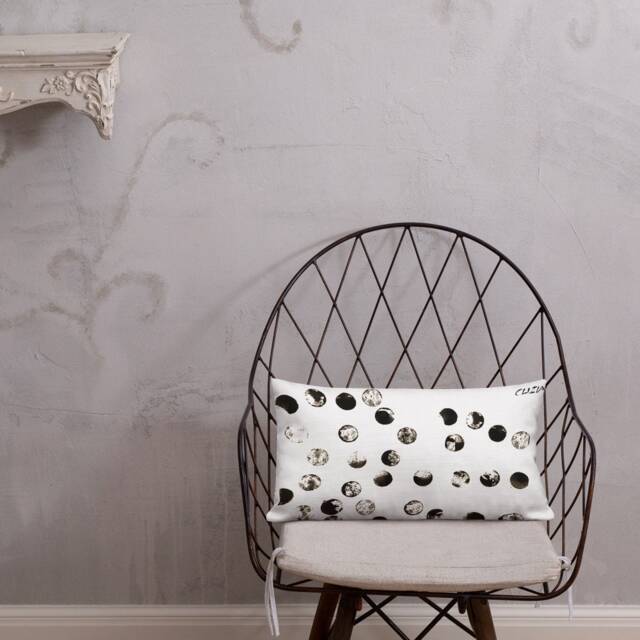 Black & White Polka Dot Throw Pillow Linen Feel Home Decor - image 1