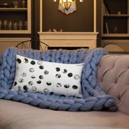 Black & White Polka Dot Throw Pillow Linen Feel Home Decor - thumbnail 3