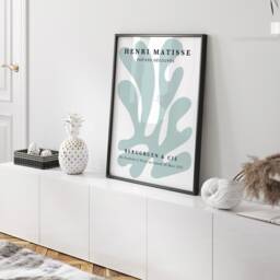 Teal Wall Art, Set Of 3, Matisse, William Morris, Blue, Turquoise Botanical Green Decor, Aqua Prints - thumbnail 3