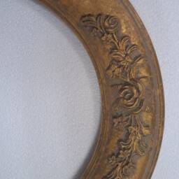 "Antique Gold With Flowers Hand Finish Gallery Oval Picture Frame 11 X 14 ""' Moulding 2 1/4 " - thumbnail 4