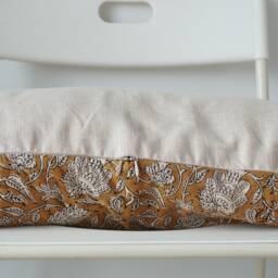 Floral Lumbar Pillow Cover Indian Block Print, Boho Farmhouse Decor - thumbnail 3