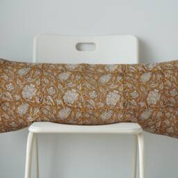 Floral Lumbar Pillow Cover Indian Block Print, Boho Farmhouse Decor - thumbnail 2