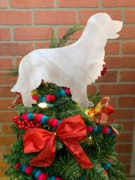 Golden Retriever, Dog Tree Topper, Holiday Decoration, Wreath Christmas, Aluminum, Pet Memorial