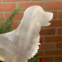 Golden Retriever, Dog Tree Topper, Holiday Decoration, Wreath Christmas, Aluminum, Pet Memorial - thumbnail 2