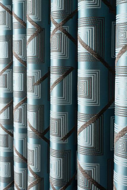 Turquoise Striped Curtains Custom Size Window Drape - image 1