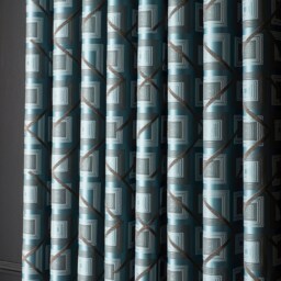 Turquoise Striped Curtains Custom Size Window Drape - thumbnail 4