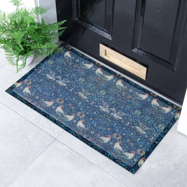 William Morris Bird Indoor & Outdoor Doormat - Long Lasting Welcome Door Mat Easy To Clean Anti-Slip Dirt Trapper Front 70x40cm - image 1