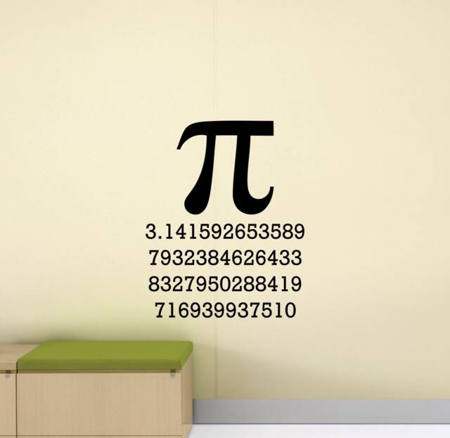 Pi Wall Decal Mathematics Classroom Geometry Science Sign School Poster Education Quote Gift Vinyl Sticker Decor Art Print G710 - image 1