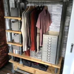 Industrial Open Wardrobe With Drawers - Reclaimed Scaffolding- The Tallinn - thumbnail 3