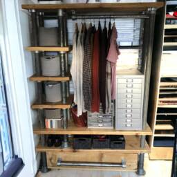 Industrial Open Wardrobe With Drawers - Reclaimed Scaffolding- The Tallinn - thumbnail 4