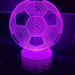 Personalised Led Football Night Light - Remote Controlled Lamp Footballer Light 16 Colours Laser Engraved - thumbnail 2
