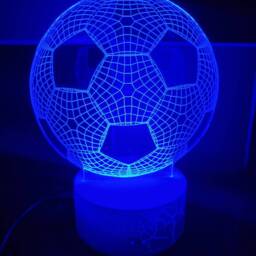 Personalised Led Football Night Light - Remote Controlled Lamp Footballer Light 16 Colours Laser Engraved - thumbnail 3