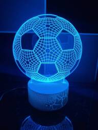 Personalised Led Football Night Light - Remote Controlled Lamp Footballer Light 16 Colours Laser Engraved