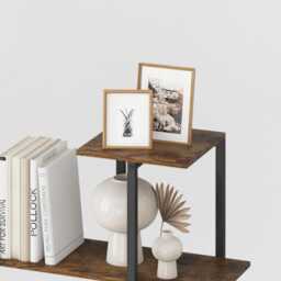 Industrial 6-Tier S-Shaped Bookcase - Modern Storage & Display - thumbnail 4