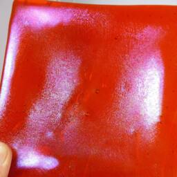 Hand Crafted Glass Dish With Butterfly Embossed Imprint With Candle - Iridescent Orange Made Gift Christmas Gift - thumbnail 3