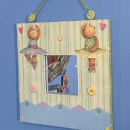 Whimsical Ballerina Bear Mirror L Teddy Decor Bears Baby Shower Gift Personalized Barrette Holder - thumbnail 2