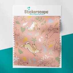 Pink Colourful Hares Roller Blind, Nursery Roller Blind, Guess How Much I Love You, Made To Measure, Blackout Blind - thumbnail 2