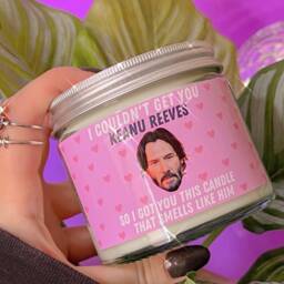 Keanu Scented Soy Wax Candle Funny Novelty Gift, 9 Oz - thumbnail 2