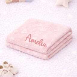 Personalised Baby Blanket With Embroidered Name. Security Blanket, New Baby Gift, Shower Gift For Parents. New Mum - thumbnail 2