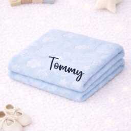 Personalised Baby Blanket With Embroidered Name. Security Blanket, New Baby Gift, Shower Gift For Parents. New Mum - thumbnail 3