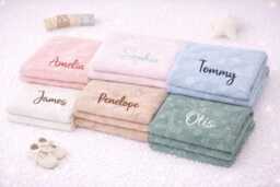Personalised Baby Blanket With Embroidered Name. Security Blanket, New Baby Gift, Shower Gift For Parents. New Mum