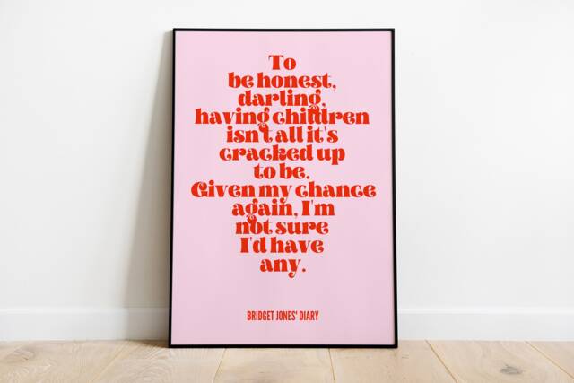 Bridget Jones Diary - Girl Power Wall Art 90S 2000S Pink Red Print Unframed A3 A4 A5 Feminist Poster Book Film Tv Quote - image 1