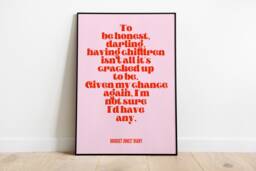 Bridget Jones Diary - Girl Power Wall Art 90S 2000S Pink Red Print Unframed A3 A4 A5 Feminist Poster Book Film Tv Quote - thumbnail 1