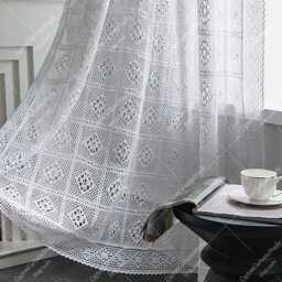 Chic Crochet Curtain Panel Farmhouse Sheer Window Drape - thumbnail 4
