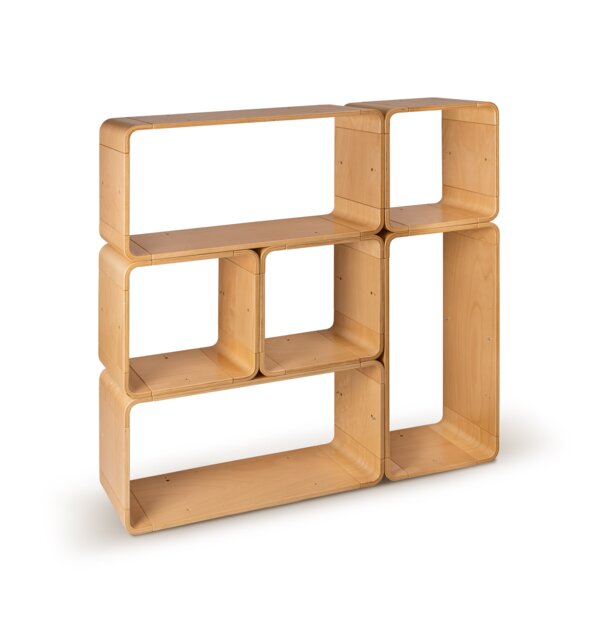 Wooden Sideboard Cabinet Bookcase Bookshelf 120x120x30 cm Scleica Modular System Japandi Mid Century Modern Free Shipping - image 1