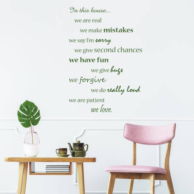 House Wall Quote Sticker - in This Decal Art Family Rules Quotes Home Decor Love We Do Inspirational Motivational Saying Declas - image 1