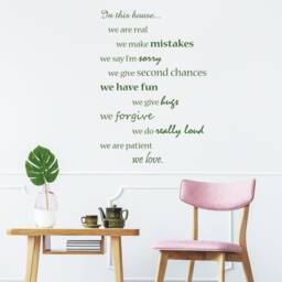 House Wall Quote Sticker - in This Decal Art Family Rules Quotes Home Decor Love We Do Inspirational Motivational Saying Declas - thumbnail 1