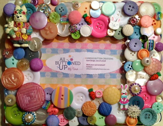 Easter - Pastel Button Frame ~ Babys First Easter Nursery Decor Holiday Memory Baby Gift For Her 4x6 Photo - image 1