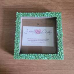 Green Alien Face Clay Slices Square Photo Frame 4 X Inches - thumbnail 2