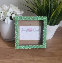 Green Alien Face Clay Slices Square Photo Frame 4 X Inches - thumbnail 1