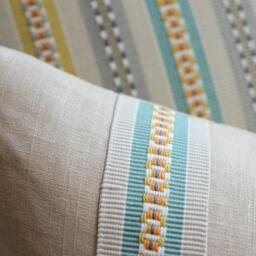 Kravet Fabric Pillow Covers, Gold Taupe Stripe, Set Of Two - thumbnail 2